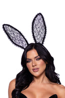 A2912 1 Piece Bendable Lace Design, One Size Leg Avenue Lace Bunny Ears