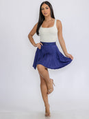 WOMEN'S ZIP UP FIT & FLARE SEQUINS MINI SKORT