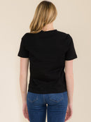 WOMEN'S SHORT SLEEVE GRAPHIC DETAILED T-SHIRT