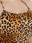 PLUS SIZE SLEEVELESS OPEN BACK BODYCON ANIMAL PRINT MAXI DRESS