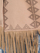 WOMEN'S SLEEVELESS OPEN FRONT FRINGE DETAILED VEST