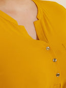 PLUS SIZE 3/4 SLEEVELESS BUTTON UP BELTED TUNIC BLOUSE