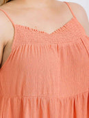 PLUS SIZE SLEEVELESS FRONT POCKETS TIERED TUNIC MINI DRESS