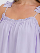 WOMEN'S SLEEVELESS SOLID TIERED WOVEN TUNIC MINI DRESS