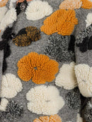 WOMEN'S LONG SLEEVE FRONT POCKETS BUTTON CLOSURE FUZZY JACKET