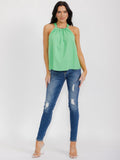 WOMEN'S SLEEVELESS HALTER NECK SOLID TANK TOP
