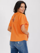 WOMEN'S SHORT SLEEVE BACK KEYHOLE BLOUSE