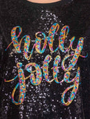 WOMEN'S SHORT SLEEVES POCKETS GRAPHIC TUNIC SEQUINS MINI DRESS