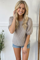 Grey Swiss Dot Blouse