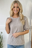 Grey Swiss Dot Blouse