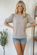 Grey Swiss Dot Blouse