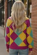 Color Crush Mardi Gras Argyle Knit (Open Pack)