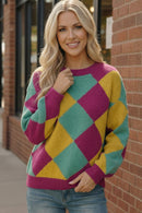 Color Crush Mardi Gras Argyle Knit (Open Pack)