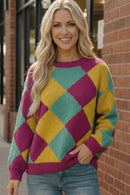 Color Crush Mardi Gras Argyle Knit (Open Pack)
