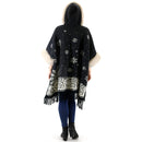 Faux Fur Snow Pattern Hoodie Shawl P3804 (1PC)