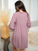 WOMEN'S EMBROIDERY DETAIL 3/4 SLEEVES MINI DRESS