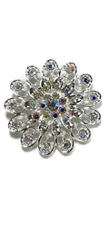 Rhinestone Flower Brooch BC0427-12 (12PC)
