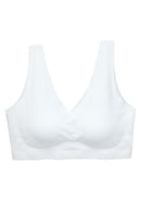 BE281X 6 Piece Smooth Microfiber, Removable Pads, and Bonded Neckline Laser Cut Comfort V-neck Bralette Plus Size