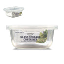 Bonita Home Square Glass Container with White Lid - 10.8oz