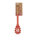 Bonita Home Orange Silicone Pasta Server with Beech Wood Handle