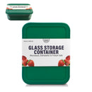 Bonita Home Green Rectangle Glass Container with PE Lid -  47.3oz