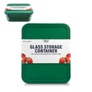 Bonita Home Green Rectangle Glass Container with PE Lid - 87.9oz