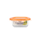 Bonita Home Square Glass Container with Orange Lid - 10.80oz