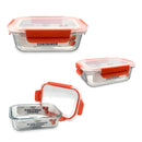 Bonita Home Rectangle Glass Container with Snap Orange Lid - 21.6oz