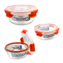 Bonita Home Round Glass Container with Snap Orange Lid - 21oz