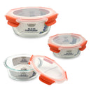 Bonita Home Round Glass Container with Snap Orange Lid - 32oz