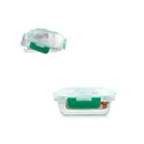 Bonita Home Rectangle Glass Container with Snap Turquoise  Lid - 12.50oz