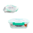 Bonita Home Rectangle Glass Container with Snap Turquoise Lid - 35.50oz