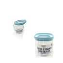 Bonita Home Striped Square Glass Jar with Blue Lid - 18.50oz
