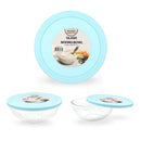 Bonita Home Blue Striped Glass Mix Bowl with Lid - 33.80oz