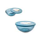 Bonita Home Blue Striped Glass Mix Bowl with Blue Lid - 67.60oz
