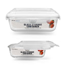 Bonita Home Rectangle Glass Container with Snap White Lid - 35.1oz