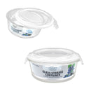 Bonita Home Round Glass Container with Snap White Lid - 32.1oz