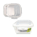 Bonita Home Square Glass Container with White Snap Lid - 27oz