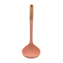 Bonita Home Pink Silicone Laddle with Beech Wood Handle