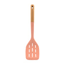 Bonita Home Pink Silicone Slotted Turner with Beech Wood Handle