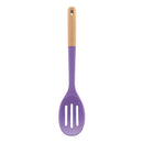 Bonita Home Purple Silicone Slotted Spoon with Beech Wood Handle