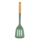 Bonita Home Green Silicone Slotted Turner Beech Wood Handle