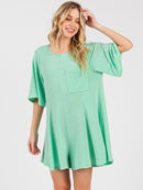 WOMEN'S SHORT SLEEVE FRONT POCKET ROMPER
