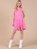 WOMEN'S SLEEVELESS FRONT POCKETS V-NECK ROMPER