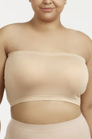 SOFRA LADIES SEAMLESS NO PAD PLUS TUBE BRA (BR0125STNX_BEIGE)