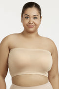SOFRA LADIES SEAMLESS NO PAD PLUS TUBE BRA (BR0125STNX_BEIGE)