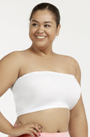 SOFRA LADIES SEAMLESS NO PAD PLUS TUBE BRA (BR0125STNX_WHITE)