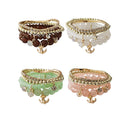 Anchor Charm Gold Bead Bracelet BR2221-18 (12PC)