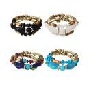 Color Stone N Gold Bead Bracelet BR2221-29 (12PC)