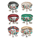 Natural Stone Hamsa Ball Bracelet BR2221-4 (12PC)